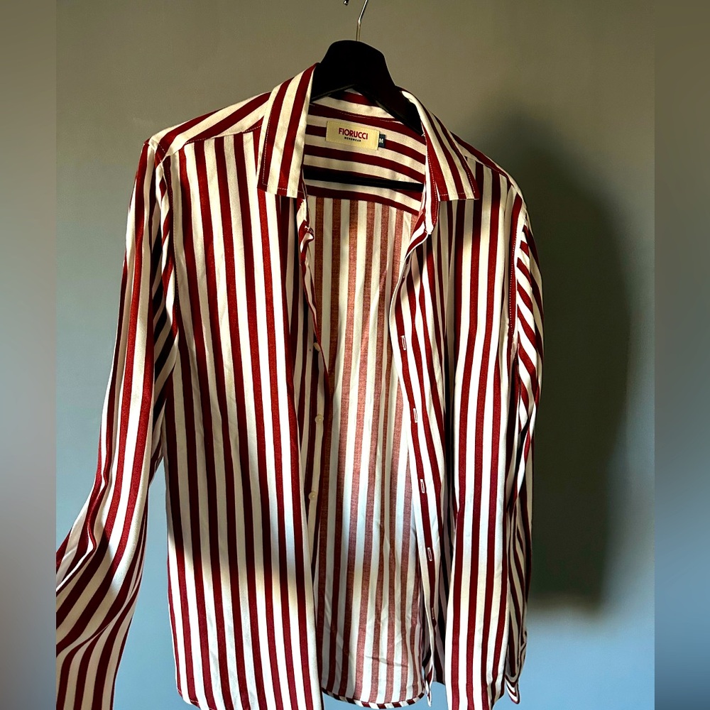 Fiorucci cotton shirt. Pre owned good condition. Size M true to size. Burgundy